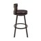 Armen Living Lynof Swivel Counter Stool in Brown Metal with Brown Faux Leather 840254335448 - alternate 9